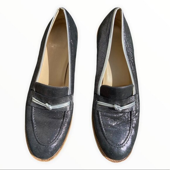 Alfani Silver Loafers Slip On Flats Size 11 Narrow Almond Toe Shoes Oxford Shoes - Picture 5 of 10